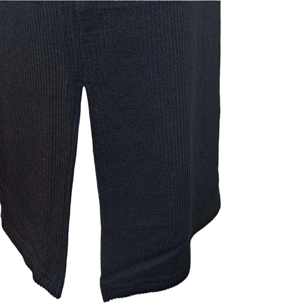 Time And Tru  Ribbed Black Midi Skirt Semi-Fitted Size Small Thru 2X - Picture 4 of 17